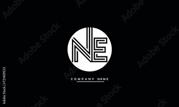 Fototapeta NE, EN, N, E Abstract Letters Logo Monogram