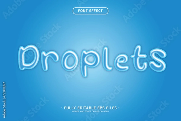 Fototapeta realistic water droplets 3d text effect