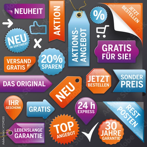 Fototapeta Vector Set Sticker+Badges Online Shop
