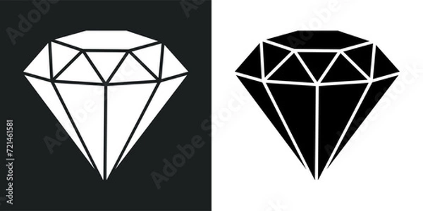 Fototapeta Brilliant icon set. Simple expensive diamond. Isolated graphic illustration featuring gem symbols. Precious crystal in vector design style