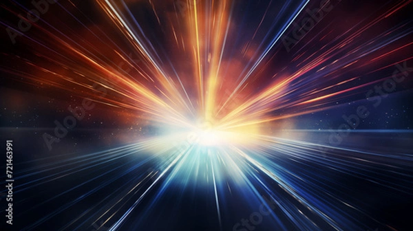 Fototapeta Energetic beams of light converging