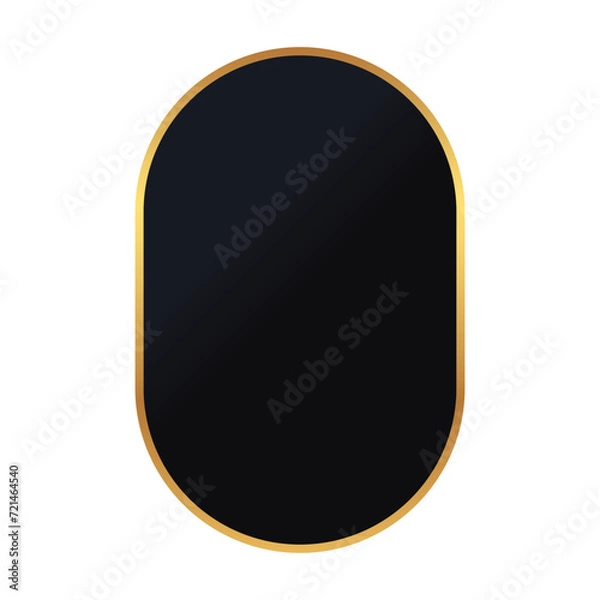 Obraz black round gold frame background
