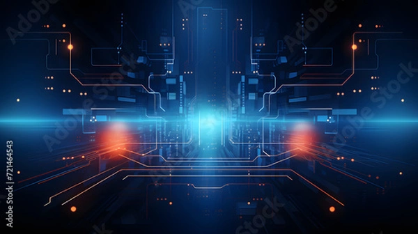 Fototapeta 3d rendering of purple and blue abstract geometric background. Scene for advertising, technology, showcase, banner, game, sport, cosmetic, business, metaverse. Sci-Fi Illustration. Product display --a