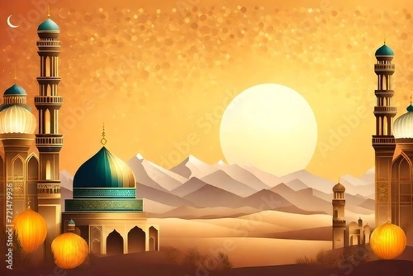 Fototapeta mosque at night