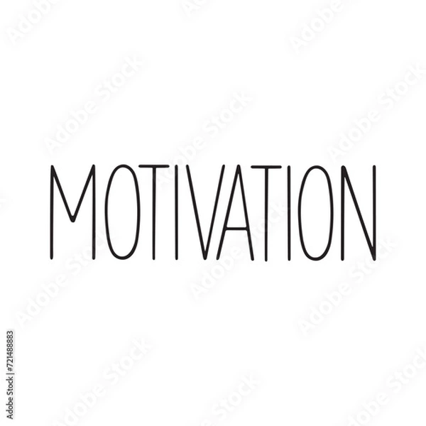 Fototapeta Lettering inscription. Vector word Motivation handwritten in black and highlighted on a transparent background for design and printing