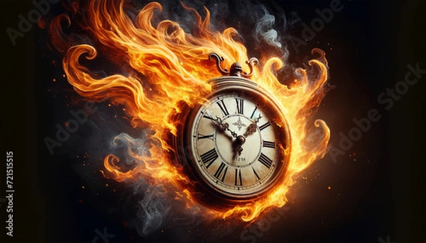Fototapeta burning clock