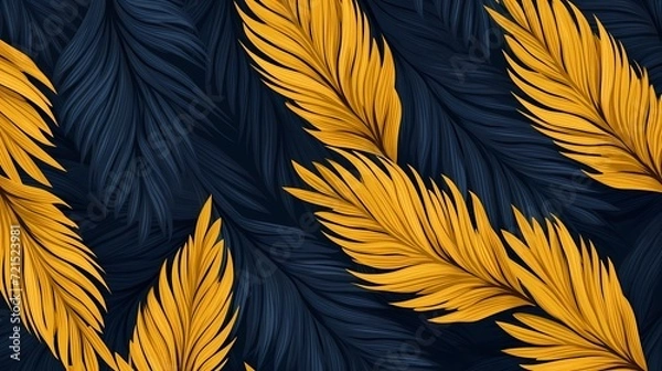 Obraz seamless background with coniferous branches pattern, coniferous, fir, 