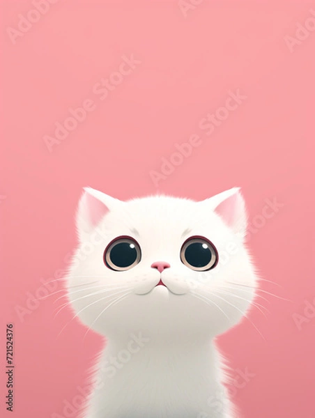 Fototapeta cat, cartoon, minimalism сreated with Generative Ai