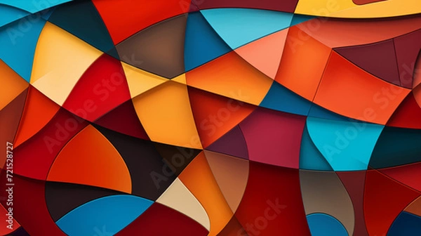 Fototapeta Abstract geometric shapes forming a visually stunning and colorful pattern
