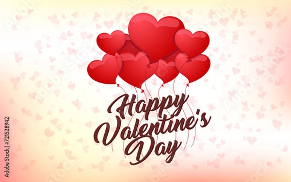Obraz Happy Valentines Day Vector Illustration Design 