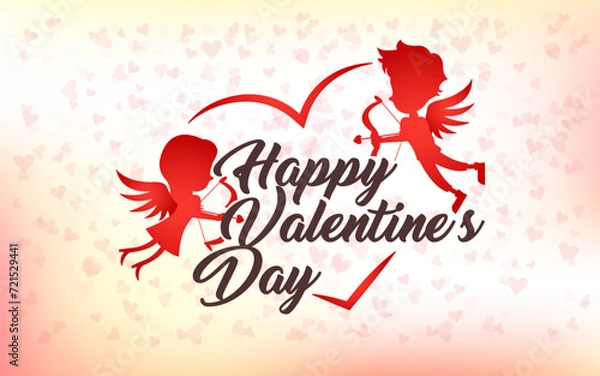 Obraz Happy Valentines Day Vector Illustration Design 
