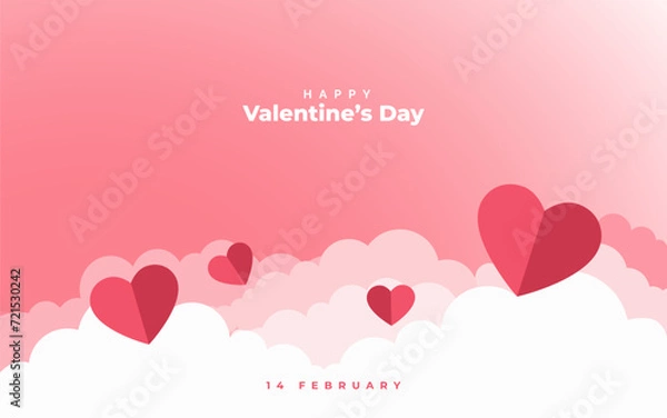 Obraz Happy Valentines Day Vector Illustration Design 