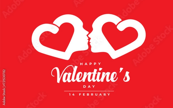 Obraz Happy Valentines Day Vector Illustration Design 