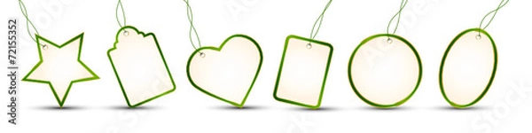 Obraz 6 Gift Tags Green