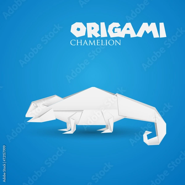 Obraz origami paper chamelion