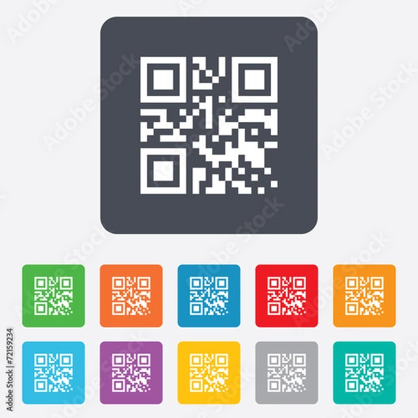 Obraz Qr code sign icon. Scan code symbol.