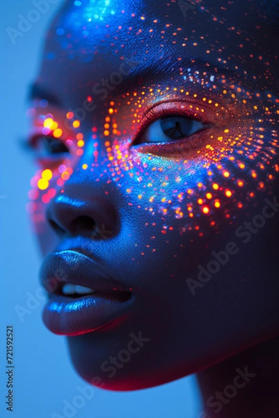 Fototapeta abstract colorful neon face backgrounds