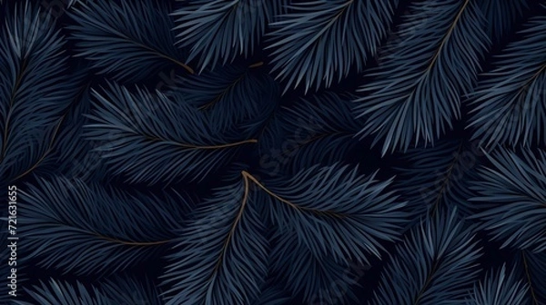 Fototapeta seamless background with coniferous branches pattern, coniferous, fir, 