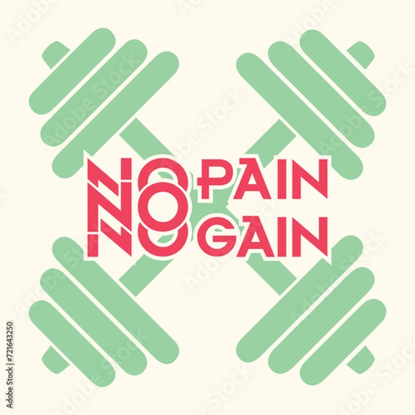 Obraz No Pain No Gain Gym Tshirt Design 