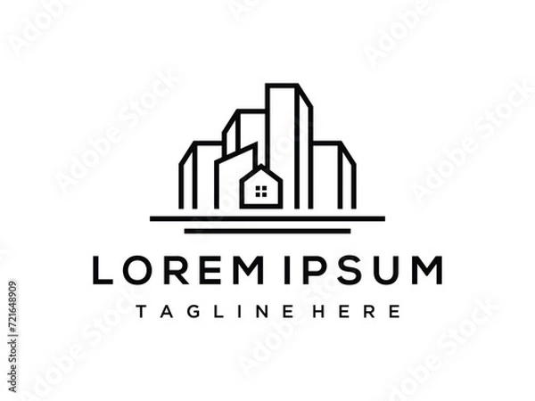 Obraz Real Estate Logo. Construction Architecture Building Logo Design Template Elements