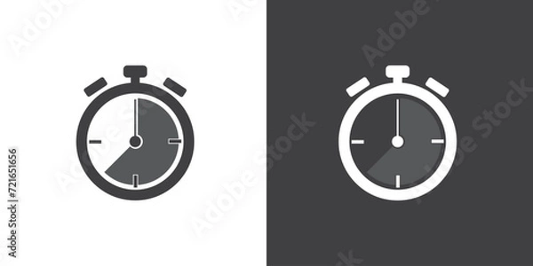 Fototapeta Timer, clock, stopwatch icon vector illustration, flat design.