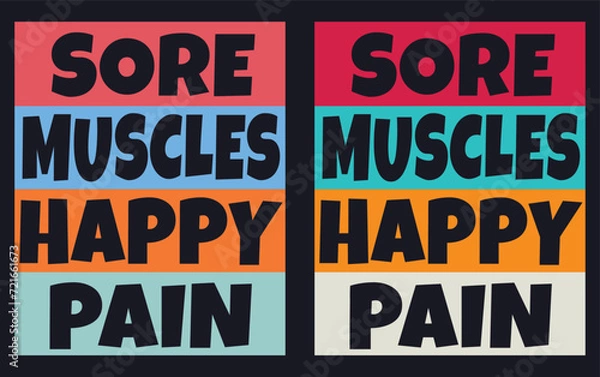 Fototapeta Sore muscles happy pain Gym motivation