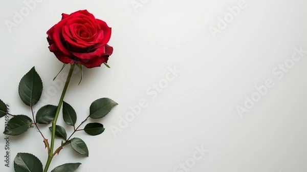 Fototapeta rose flower on a white background. concept copy space. generative AI