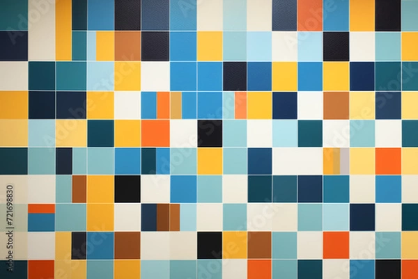 Obraz blue and white squares