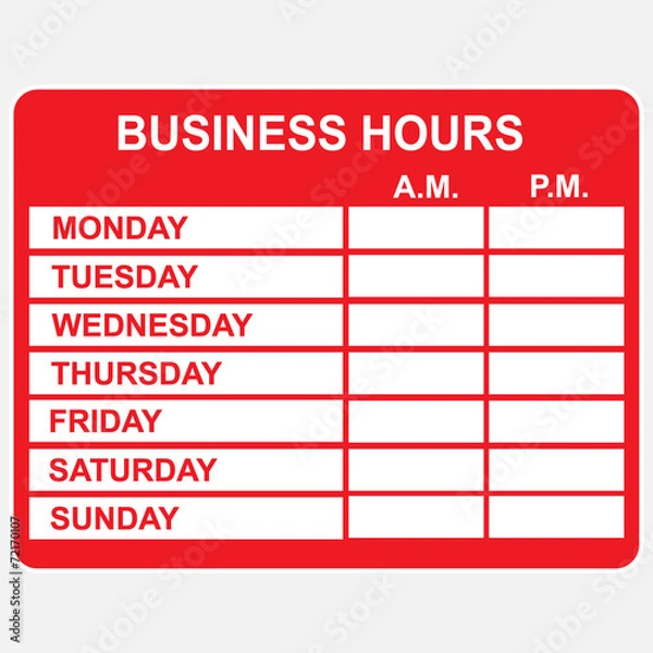 Obraz Business, Hours