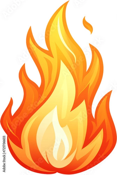 Obraz Flaming Fun: A Cartoon Illustration of Fire