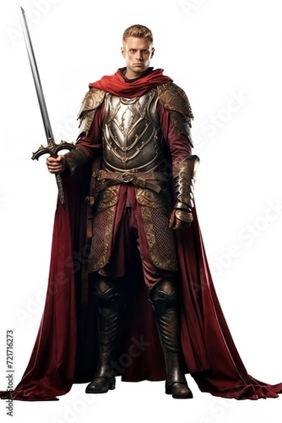 Obraz Gallant Medieval Knight, AI Generated