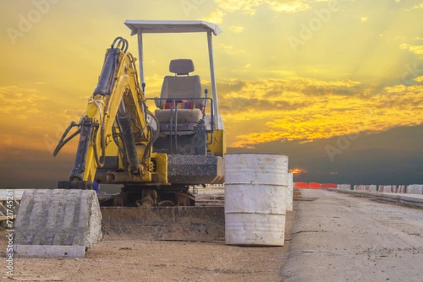 Obraz excavator at work site