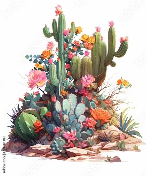Fototapeta Immerse Yourself in a Whimsical Universe: Nature's Quirky Side Unveiled with Vibrant Succulent Plants and Fantasy
