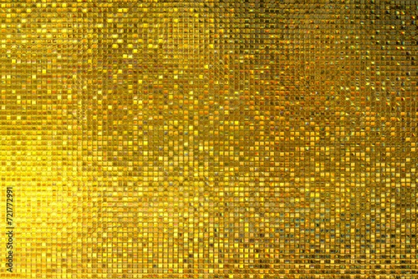 Obraz Golden square mosaic wall for background