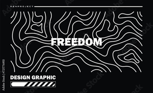 Fototapeta freedom poster design graphics, t-shirt design, printing etc