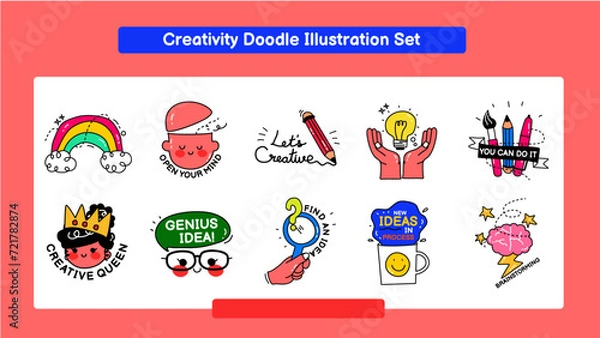 Fototapeta Creativity Doodle Illustration Set