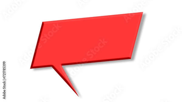 Fototapeta 3D speech bubble icons, isolated on orange background. 3D Chat icon. social media chat message icon. Empty text bubbles in various shapes, comment, dialogue balloon vector set.