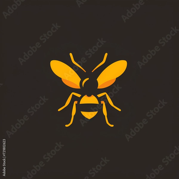Obraz A logo illustration of an orange ant on a brown background. Created with generative AI.