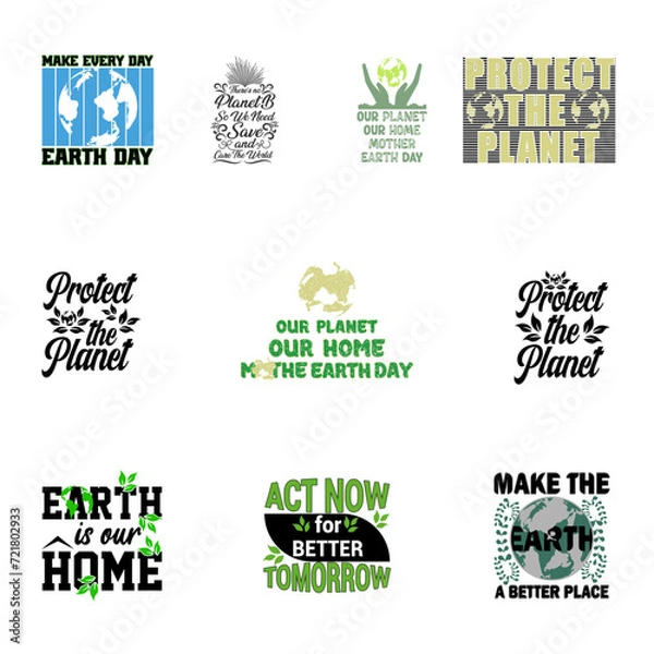 Obraz Earth Day T-shirt Design Bundle