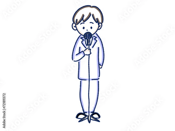 Fototapeta マイクを使ってスピーチをする男性