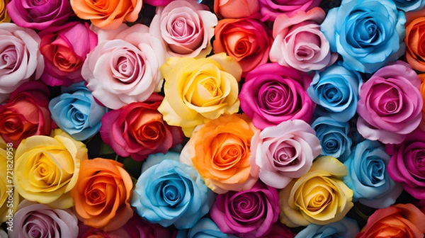 Obraz 
Multicolored Rose. Colorful Rose.