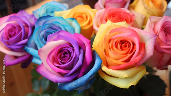 Obraz 
Multicolored Rose. Colorful Rose.