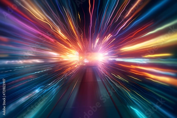 Fototapeta 加速する光を捉えたダイナミックなアートワーク背景