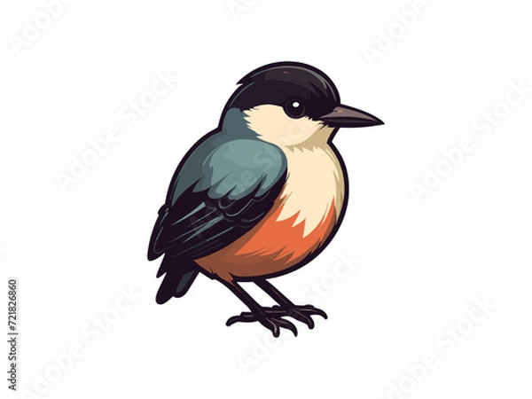 Fototapeta vector beautiful bird flat design .