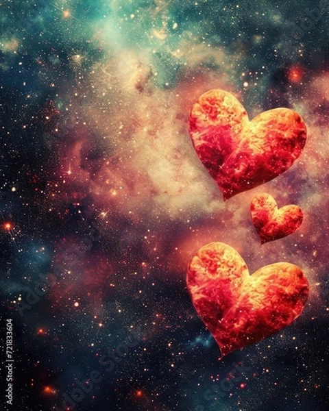 Fototapeta A love heart shaped object illustrations for card background