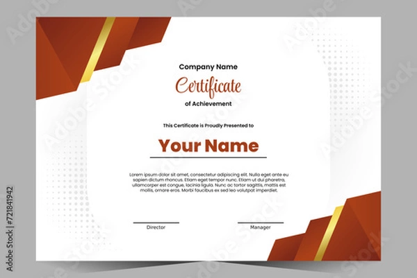 Obraz illustration vector graphic of gold and red certificate perfect for corporate certificate