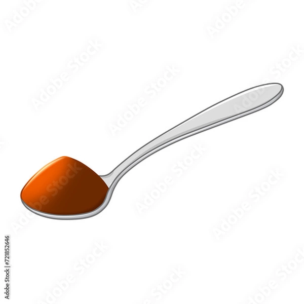 Fototapeta 茶色の粉末のスプーン山盛り1杯（ココアパウダー）