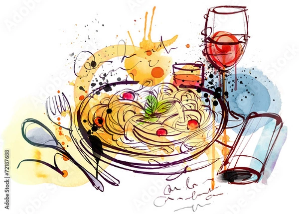 Fototapeta Menu makaronu