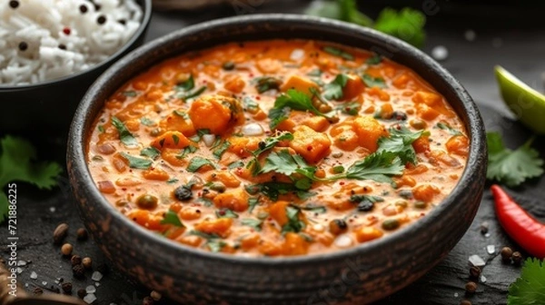 Fototapeta image of delicious Indian Korma dish Generative AI