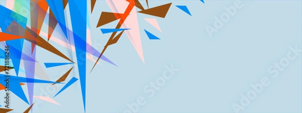 Obraz Light blue lowpoly triagonal on pastel color background. Vector illustration.